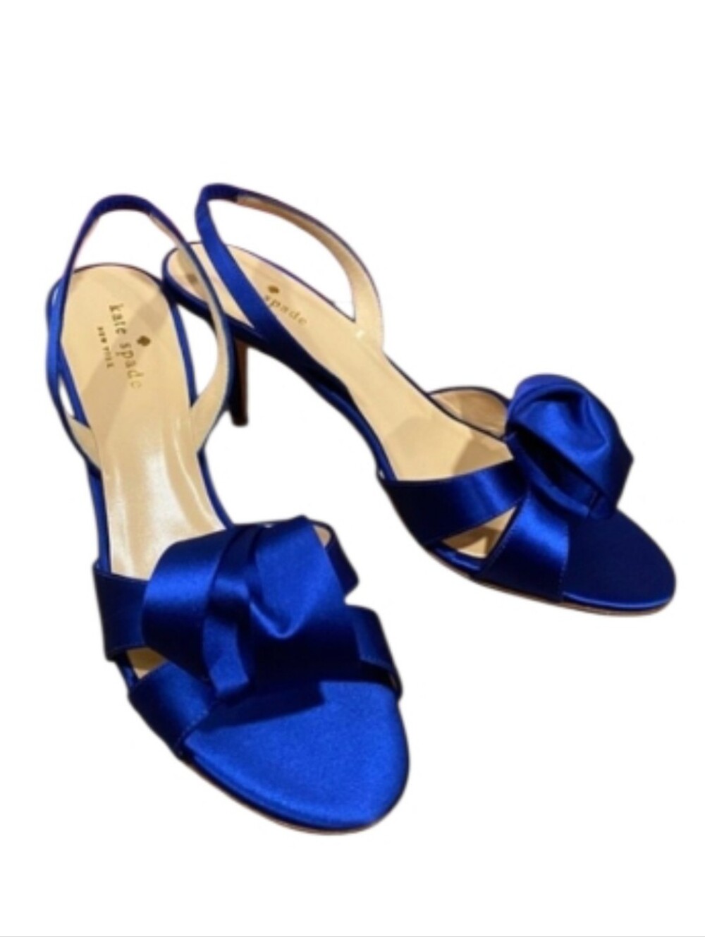 Like New Kate Spade "Madison" Cobalt Blue Satin Slingback Open Toe Pumps 7.5